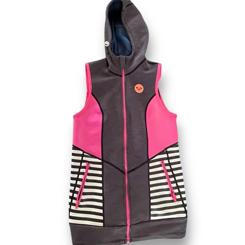 Roxy Pink/Grey Hooded Wetsuit Vest Women’s size Small/4
